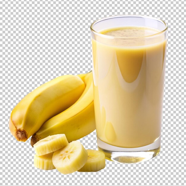 Un frullato di banane dolce e fresco su uno sfondo trasparente