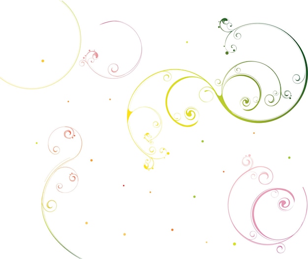 Un gambo curvo multicolore con disegno floreale su sfondo bianco