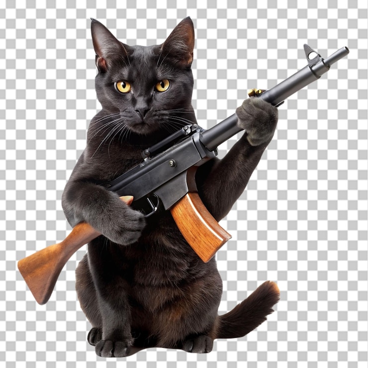 PSD un gatto che indossa un'uniforme militare con le parole esercito su di esso isolato su uno sfondo trasparente