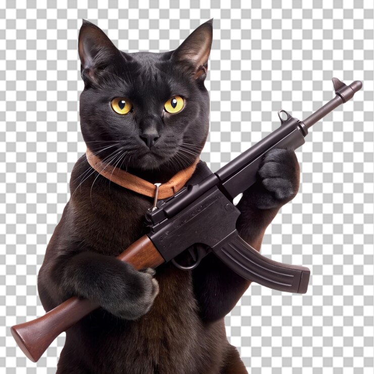 PSD un gatto che indossa un'uniforme militare con le parole esercito su di esso isolato su uno sfondo trasparente