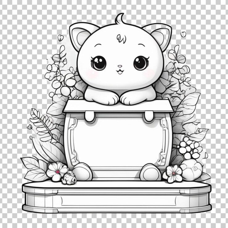 PSD un gatto rosa con un segno sulla testa