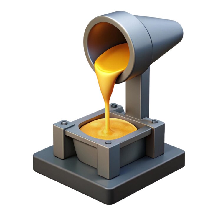 PSD un grande oggetto metallico con un liquido giallo che ne scorre