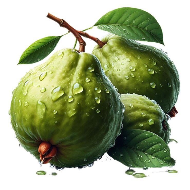 PSD un grappolo di guava lucida e realistica su uno sfondo trasparente