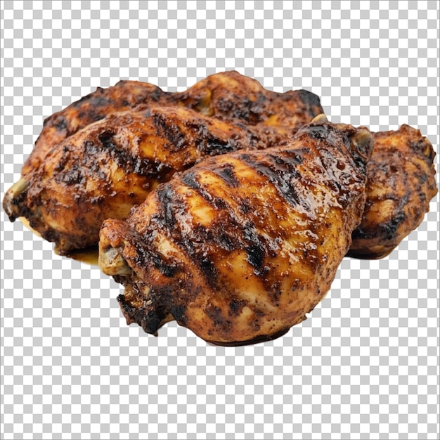 un gruppo di ali di pollo fritte su uno sfondo trasparente
