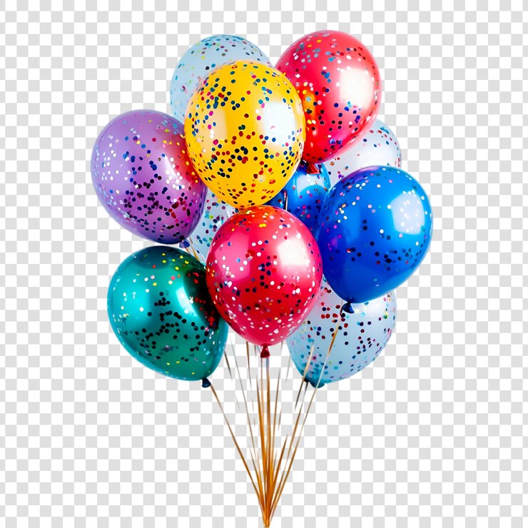 PSD un gruppo di palloncini di confetti colorati gioia di celebrazione festiva