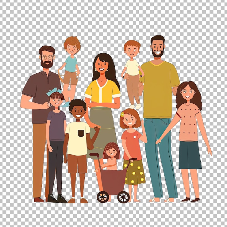 PSD un gruppo di persone con un gruppo di persone che posano per una foto su uno sfondo trasparente png