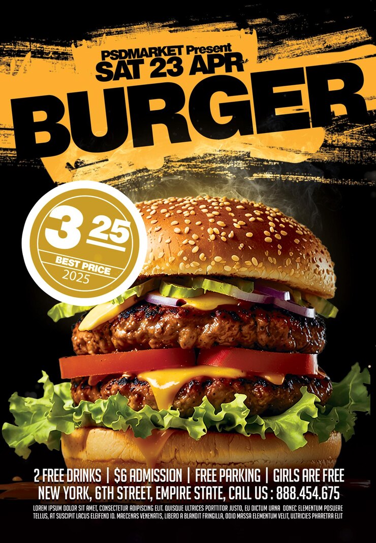 un hamburger pubblicizza gli hamburger per l'hamburger