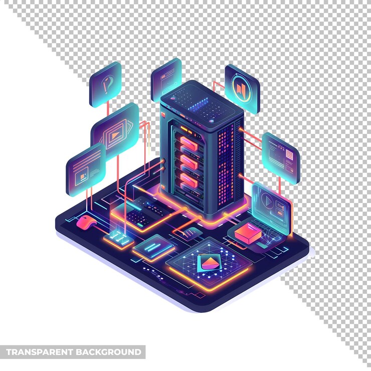 PSD un'illustrazione 3d colorata di un dispositivo elettronico con la parola p su di esso