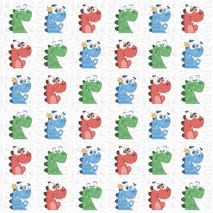 PSD un'illustrazione colorata di un dinosauro con un modello di dinosauro su di esso
