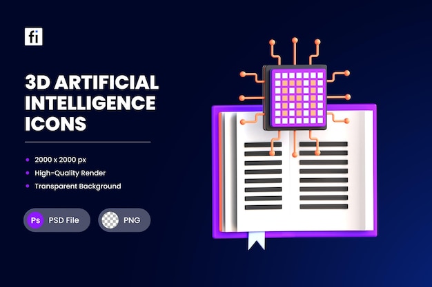 Un'illustrazione di un libro con sopra la parola intelligenza artificiale