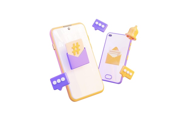 Un'illustrazione di un telefono con un messaggio su di esso