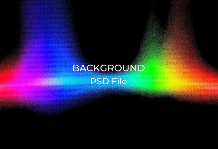 PSD un'immagine colorata di uno sfondo color rainbow con una luce color rainbow