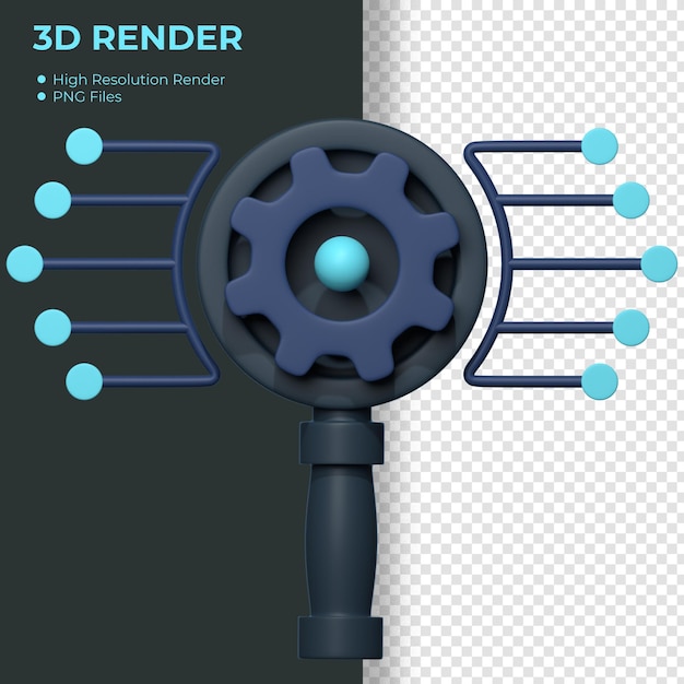 Un'immagine di rendering 3D viene visualizzata su uno sfondo bianco e nero.