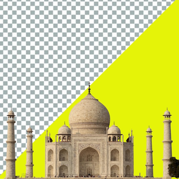 un'immagine di un edificio con colonne e uno sfondo giallo