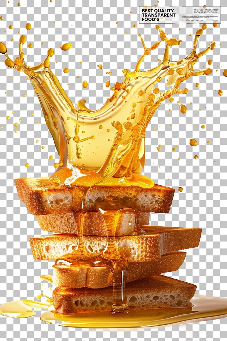 PSD un'immagine di un waffle con sciroppo d'oro su di esso
