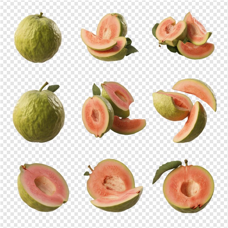 PSD un'immagine di vari frutti tra cui uno che ha un buco al centro