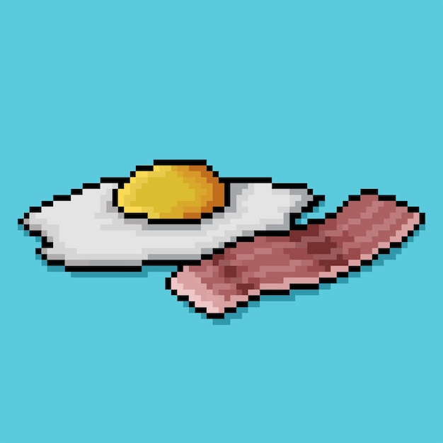 Un'immagine digitale di un piatto di pancetta e un uovo fritto.