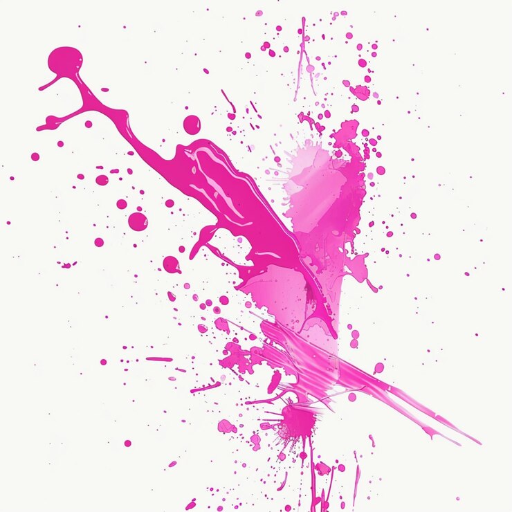 PSD un'immagine rosa e viola di un grosso bastone con un grande spruzzo di vernice rosa e viola