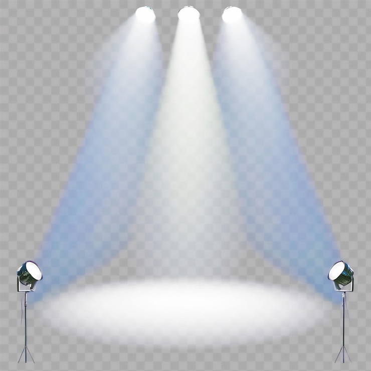 PSD un insieme di luci con una luce blu in fondo
