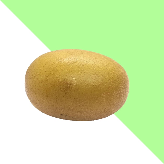 un kiwi su uno sfondo giallo con una striscia bianca
