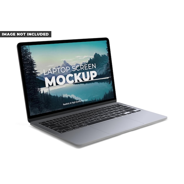 Un laptop con l'immagine di una montagna sullo sfondo