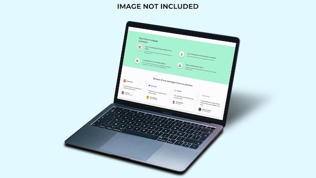 Un laptop con uno schermo che dice che l'immagine non è inclusa.