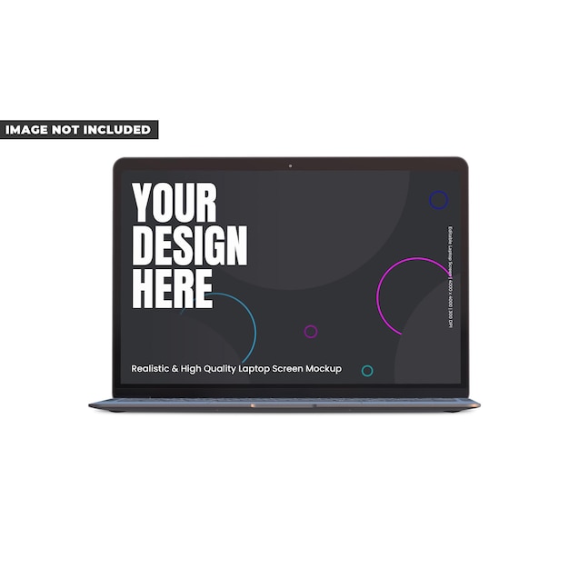 Un laptop con uno schermo che dice il tuo design qui.