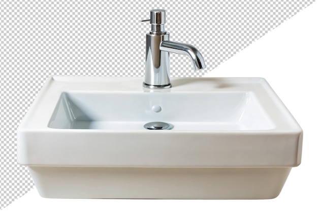 un lavandino bianco con un rubinetto d'argento e acqua che scorre giù per la parte superiore