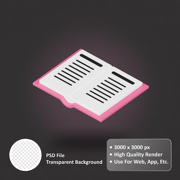 Un libro rosa con il file psd del titolo al centro.