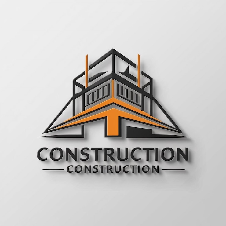 PSD un logo per un cantiere di costruzione con un edificio in cima