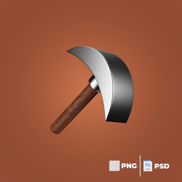 Un martello con manico in legno e un logo per png psd.