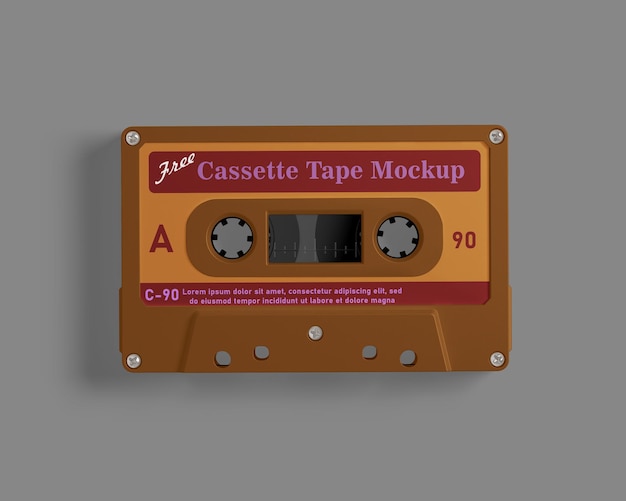 Un mockup di cassetta con il titolo come cassetta su di esso mockup PSD