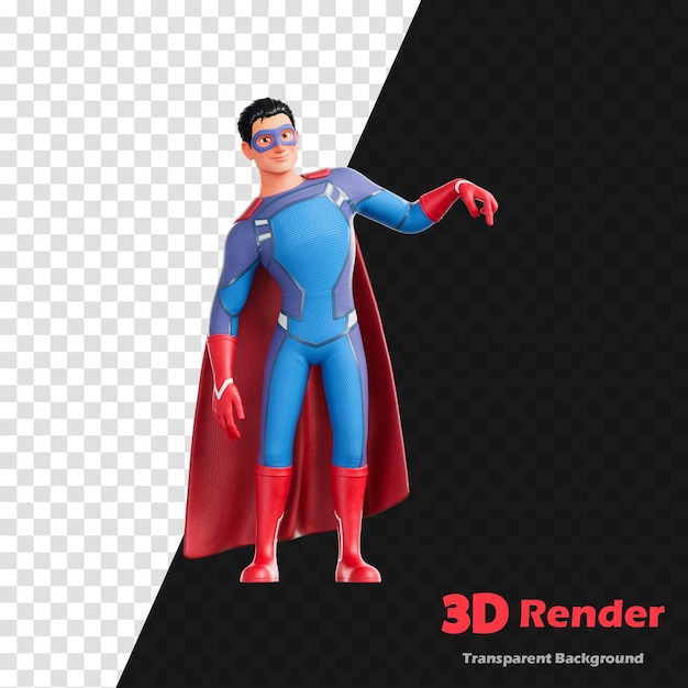 un modello 3D di una figura di Superman con un mantello rosso