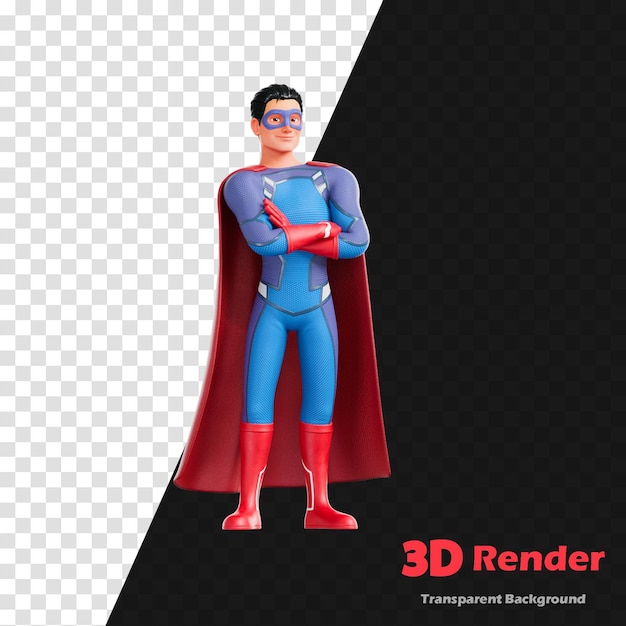 un modello 3D di una figura super 3D in un mantello rosso