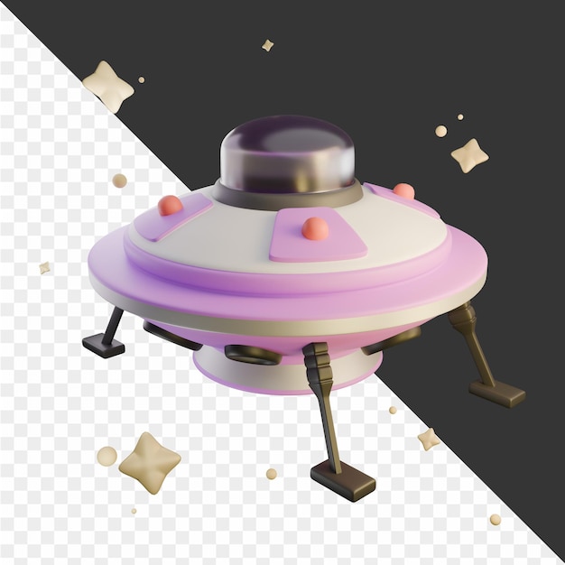 un modello di navicella spaziale con un coperchio rosa e uno sfondo nero