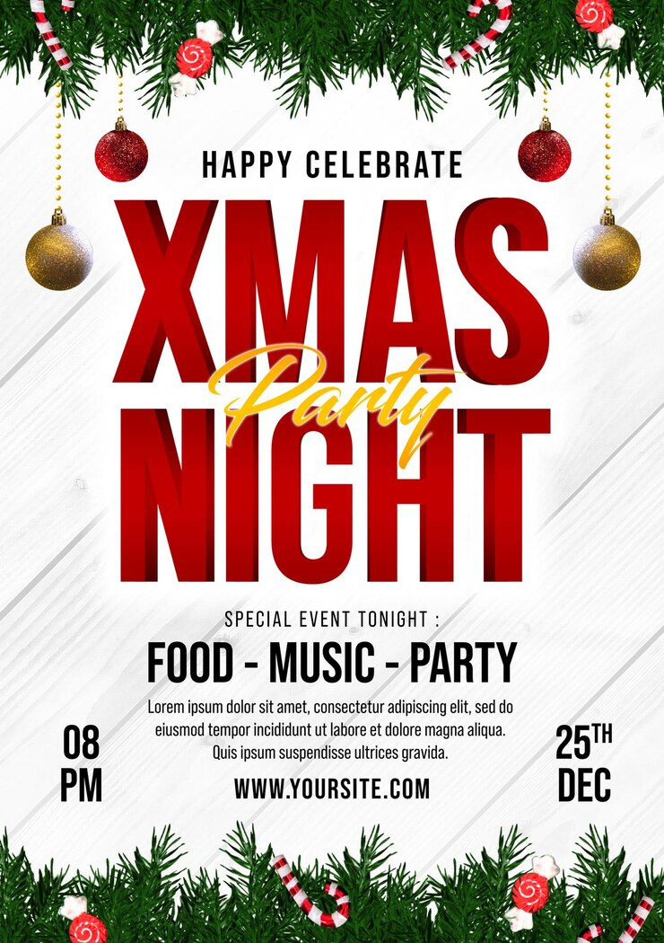 PSD un modello di poster per la festa di natale