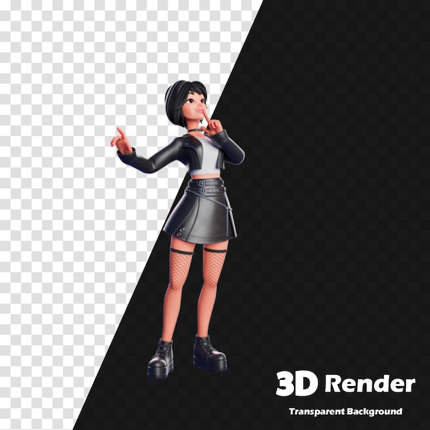un modello di un modello 3D di una donna in abito