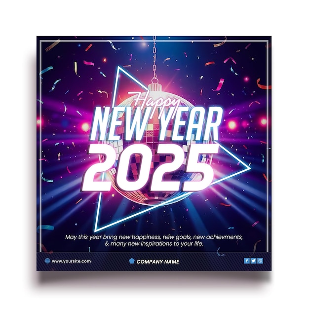 Un modello di volantino di auguri di buon anno per i social media