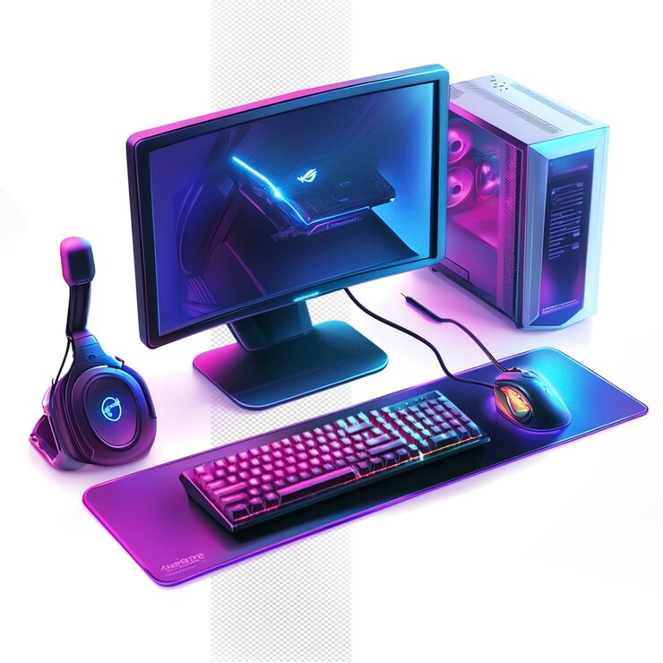 un monitor computer e una tastiera sono seduti su una scrivania