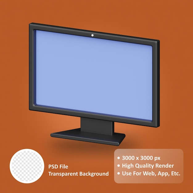 Un monitor di computer con un'etichetta bianca che dice file psd.