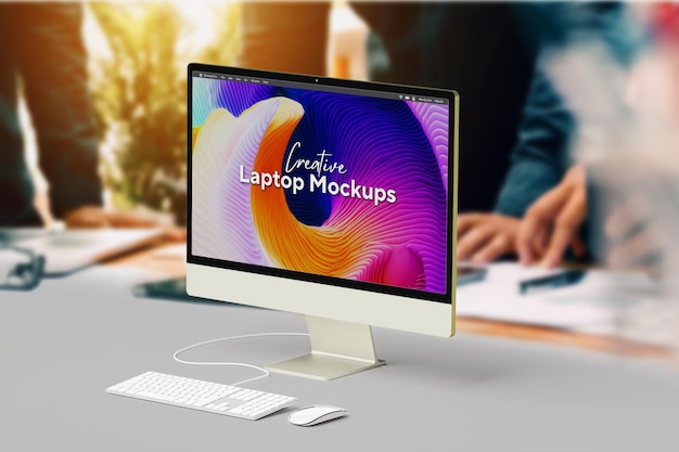 un monitor di computer con uno sfondo colorato che dice " occhi tristi " sullo schermo