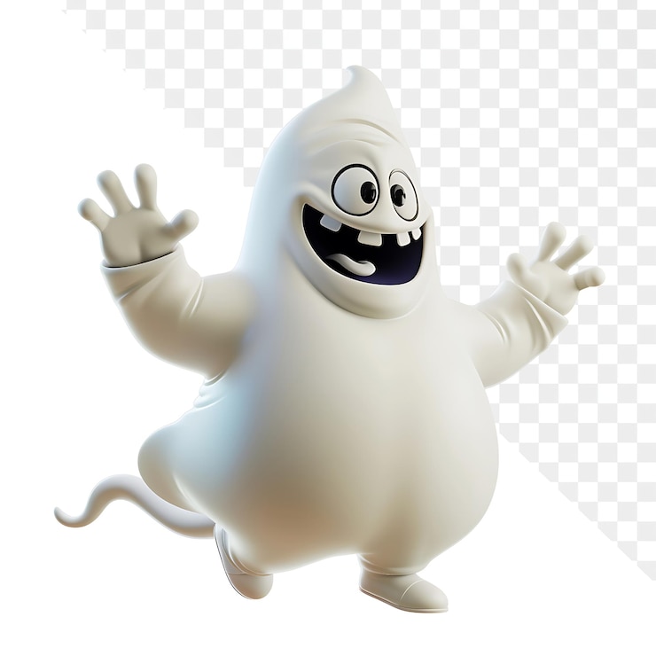 PSD un mostro bianco con un grande sorriso sul volto