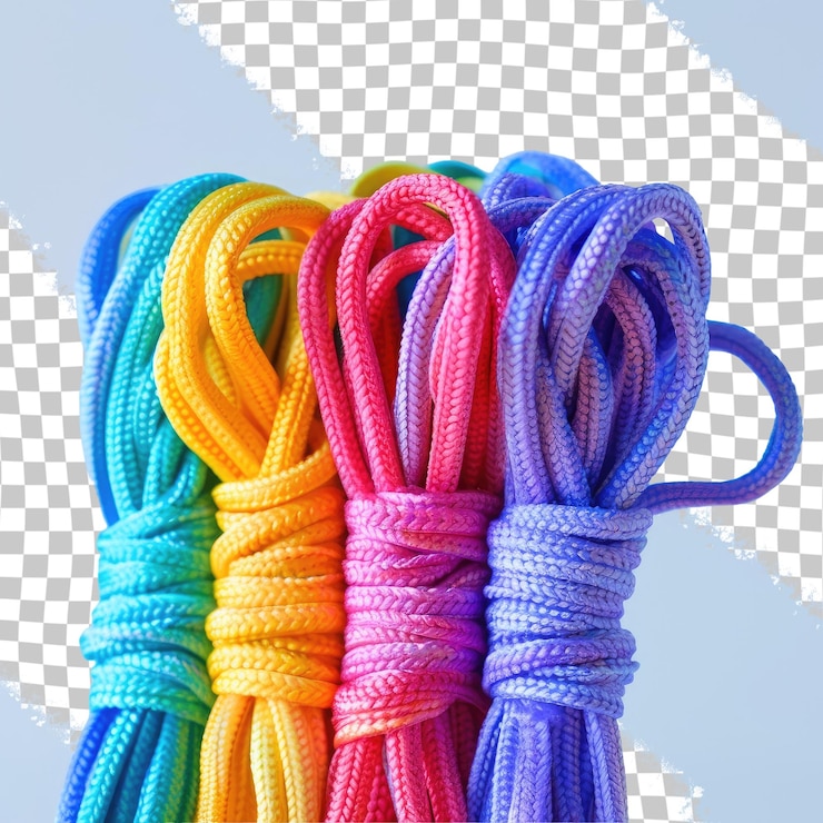 PSD un mucchio di corde colorate con un cuore su di loro