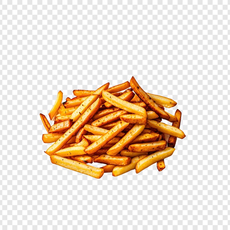 PSD un mucchio di patatine fritte su uno sfondo trasparente