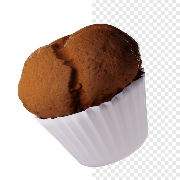 un muffin è in una tazza bianca con un coperchio bianco