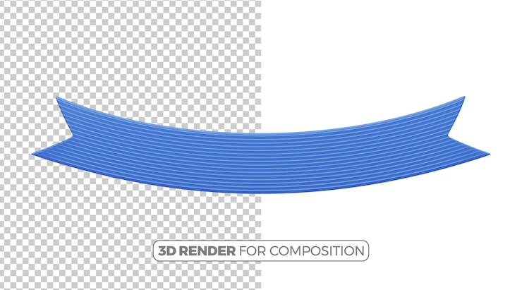 PSD un nastro blu per il design 3d è mostrato su uno sfondo trasparente