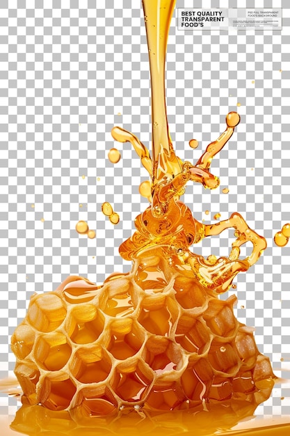 un nido di miele trasparente con un po' di succo d'arancia
