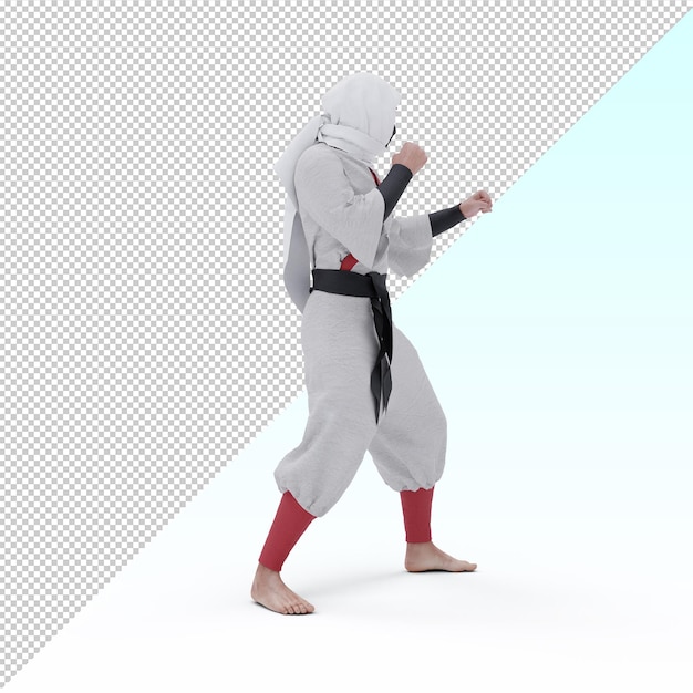 Un ninja prende a calci un nemico in testa