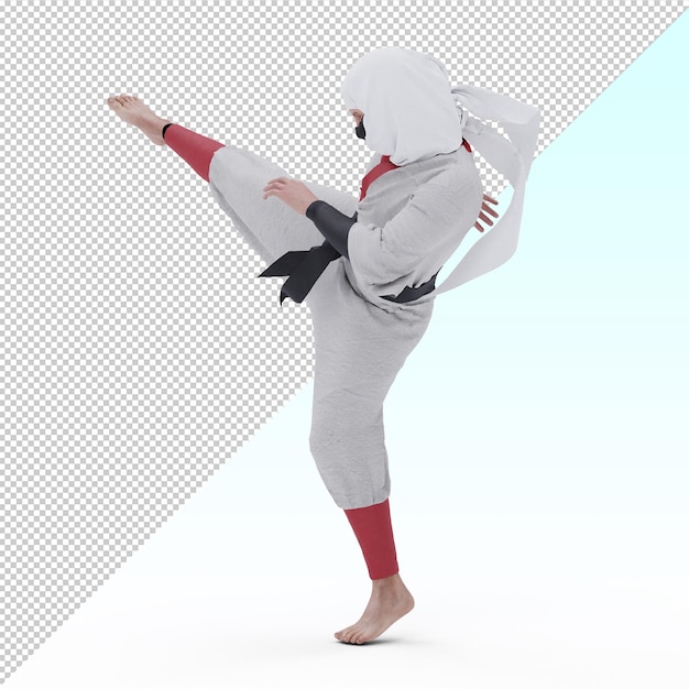 Un ninja prende a calci un nemico in testa