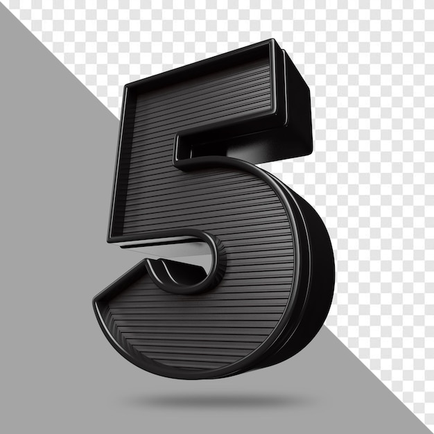 Un numero 5 con uno sfondo grigio e uno sfondo grigio.